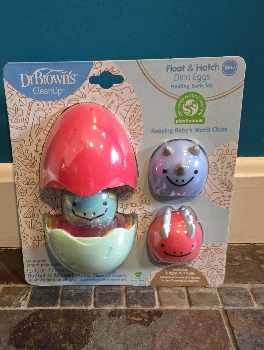 Dr. Brown's CleanUp Float &amp; Hatch Dino Eggs, 6m+New In Sealed Package